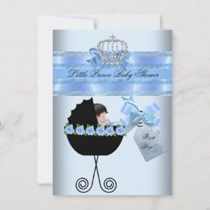 Invitation Baby shower mignon garçon bleu petit Prince Floral