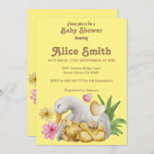 Invitation Baby shower mignon maman et bébé neutre (Devant / Derrière)