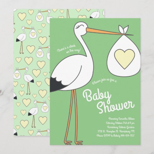 Invitation Baby shower mignon Mod Sexe Neutre (Devant / Derrière)