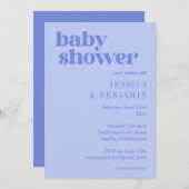 Invitation Baby shower mignon moderne Periwinkle violet (Devant / Derrière)