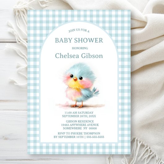 Invitation Baby Shower Mignon Oiseau Bébé