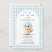 Invitation Baby Shower Mignon Oiseau Bébé (Devant)