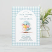 Invitation Baby Shower Mignon Oiseau Bébé (Debout devant)