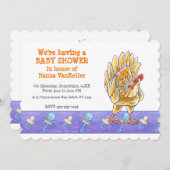 Invitation Baby Shower Mignon Poulet (Devant / Derrière)