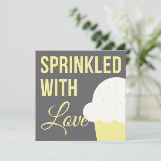 Invitation Baby shower mignon| Saupoudré d'amour (Debout devant)