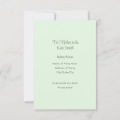 Invitation Baby shower mignon Vert doux Chrétien simple (Dos)