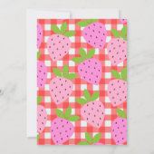 Invitation Baby shower mignon Vintage à la fraise (Dos)