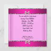 Invitation Baby shower mignonne bébé fille rose vache Imprime (Dos)