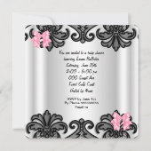 Invitation Baby shower mignonne bébé fille rose Zèbre blanc n (Dos)