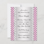 Invitation Baby Shower Mignonne Coccinelle Rose (Dos)