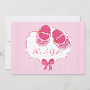 Invitation Baby shower mignonne "Mary Janes"
