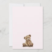 Invitation Baby shower mignonne Teddy Bear rose bébé fille (Dos)