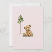 Invitation Baby shower mignonne Teddy Bear rose bébé fille (Dos)