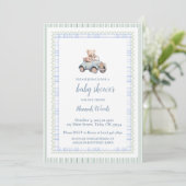 Invitation Baby shower millénaire de l'ours en peluche (Debout devant)