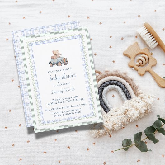 Invitation Baby shower millénaire de l'ours en peluche