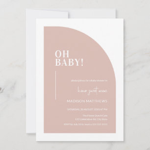 Invitation Baby shower Mini demi-arc Oh rose pâle