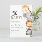 Invitation Baby shower mini Oh Baby Safari (Debout devant)