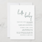 Invitation Baby shower minimal à script moderne (Devant)