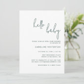 Invitation Baby shower minimal à script moderne (Debout devant)