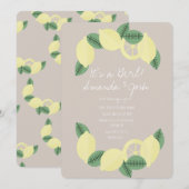 Invitation Baby shower minimal Citrus Vintage Girls (Devant / Derrière)