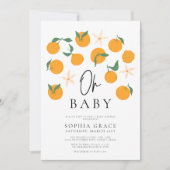Invitation Baby shower minimal d'agrumes (Devant)
