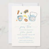 Invitation Baby shower minimal de demi-thé à l'aquarelle (Devant)