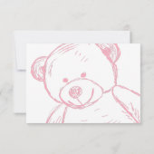 Invitation Baby shower minimal en Teddy Rose Bear Demande I (Dos)