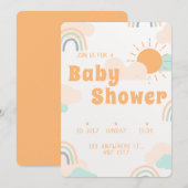 Invitation Baby shower minimal Pastel (Devant / Derrière)
