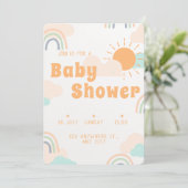 Invitation Baby shower minimal Pastel (Debout devant)