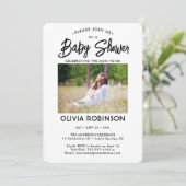 Invitation Baby shower minimal photo chic moderne Script 2 (Debout devant)