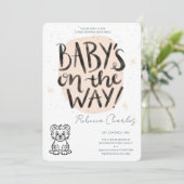 Invitation Baby Shower Minimaliste (Debout devant)