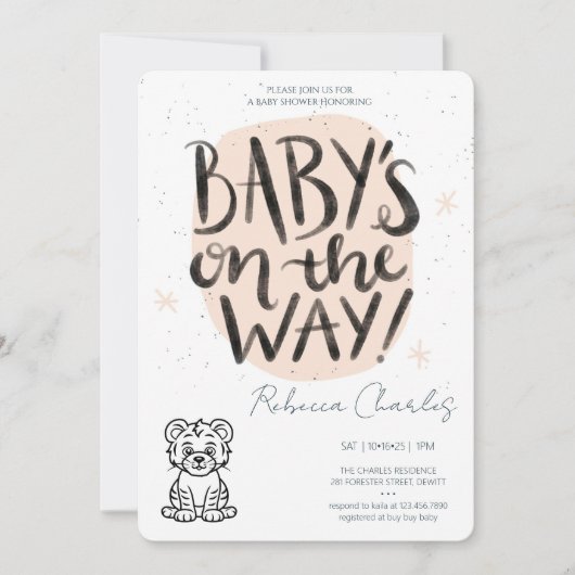 Invitation Baby Shower Minimaliste (Devant)