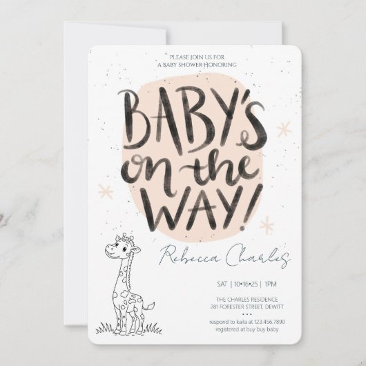 Invitation Baby Shower Minimaliste (Devant)