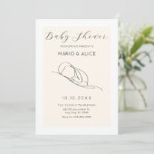 Invitation Baby shower minimaliste (Debout devant)