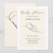 Invitation Baby shower minimaliste (Devant / Derrière)