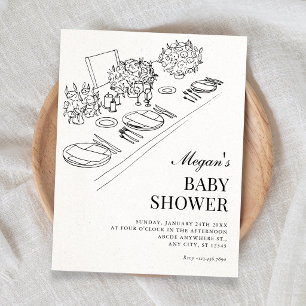 Invitation Baby-shower minimaliste