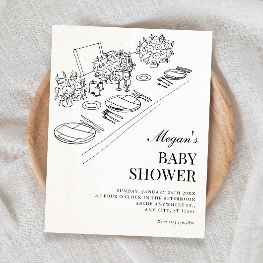 Invitation Baby-shower minimaliste