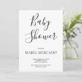 Invitation Baby shower minimaliste (Debout devant)