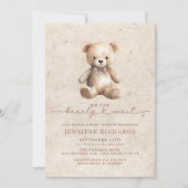 Invitation Baby shower minimaliste | Attendre (Devant)