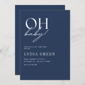 Invitation Baby shower minimaliste Baby shower bleu Boho (Devant / Derrière)