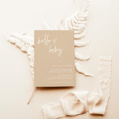 Invitation Baby shower minimaliste beige | Neutre les sexes