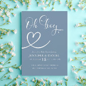 Invitation Baby shower minimaliste Blue Elegant Oh Boy