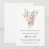 Invitation Baby shower minimaliste Boho Boy Watercolor (Devant / Derrière)