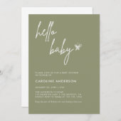 Invitation Baby shower minimaliste Boho Neutre hommes (Devant / Derrière)