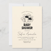 Invitation Baby shower minimaliste de champignons (Devant)