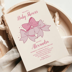 Invitation Baby shower minimaliste de fille de la corne rose