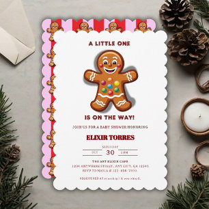 Invitation Baby shower minimaliste de pain d'épices Little On