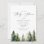 Invitation Baby shower minimaliste de pins (Devant)