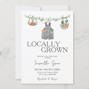 Invitation Baby-Shower Minimaliste de Produits Locaux