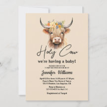 baby shower minimaliste de veau de la vache sainte